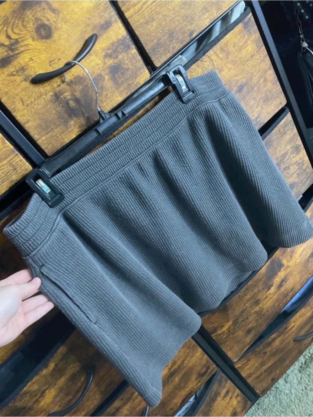 aerie Charcoal Ribbed Knit Skirt